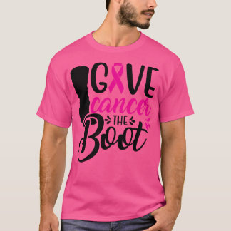 Camiseta Dê ao cancer a bota