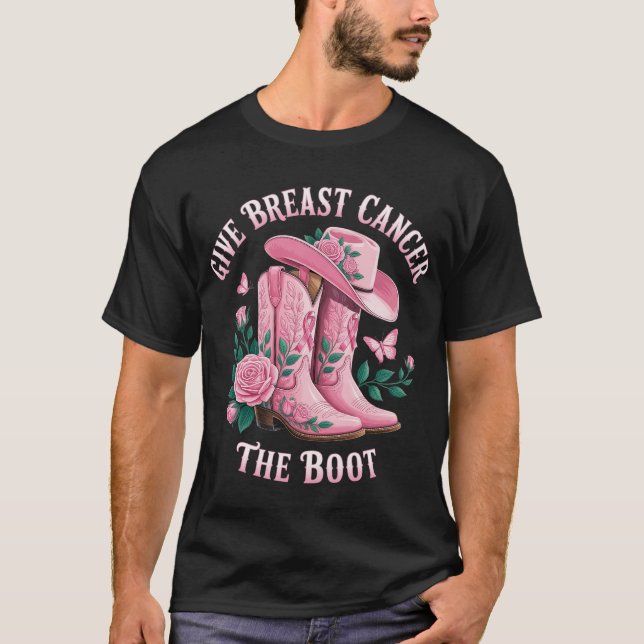 Camiseta Dê Ao Cancer Da Mama O Cancer Da Garota De Boot Aw (Frente)