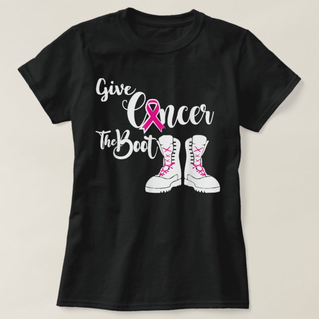 Camiseta Dê ao Cancer o Cancer militar de inicialização (Frente do Design)