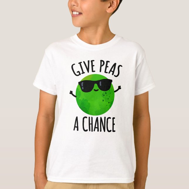 Camiseta Dê Ao Peas Uma Chance De Pea Pun Positivo (Frente)