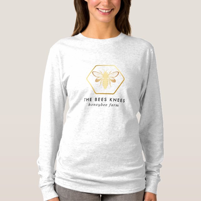 Camiseta de Apicultor de Mel Dourado Moderna e Ele (Frente)