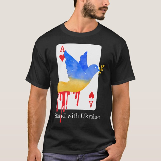 Camiseta de Apoio Ace Of War à Ucrânia (Frente)
