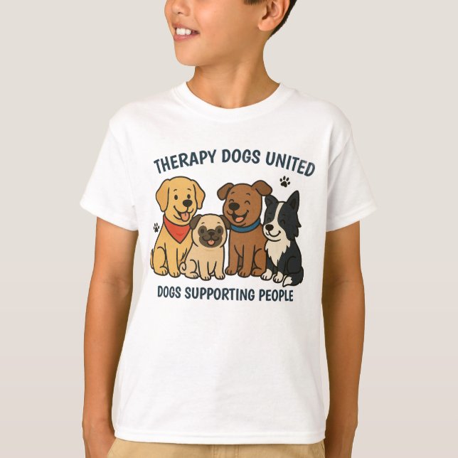 Camiseta de Apoio às Pessoas com Cães TDU Divertid (Frente)