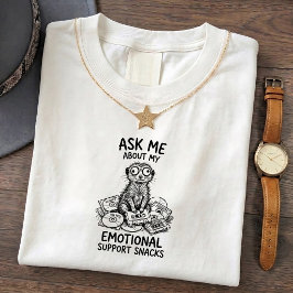 Camiseta de Apoio Emocional Meerkat Mal-Humorado