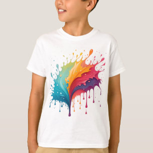 Camiseta de Arte Abstrata Color Splash