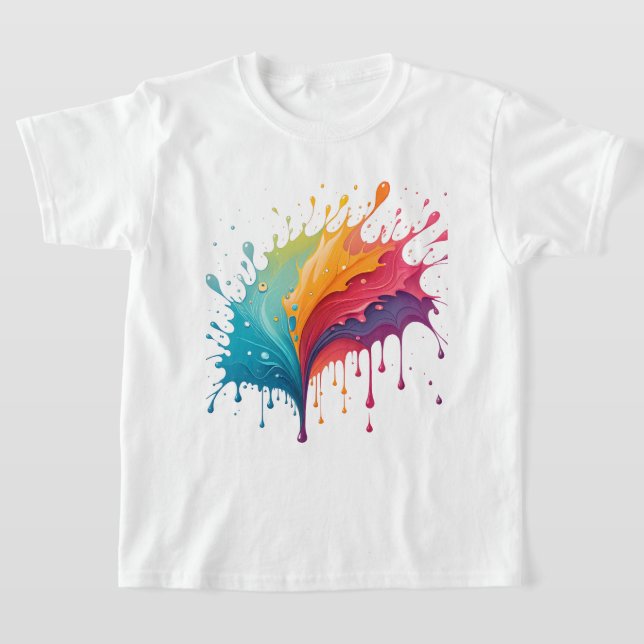Camiseta de Arte Abstrata Color Splash (Postura )
