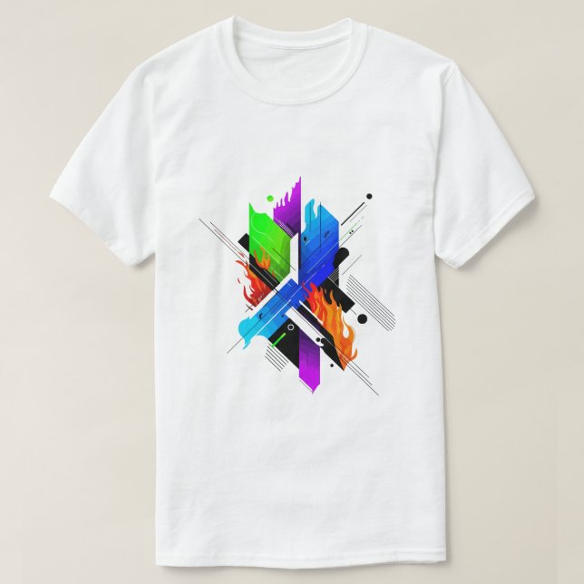 Camiseta de Arte Abstrata – Design Moderno Único (Frente do Design)