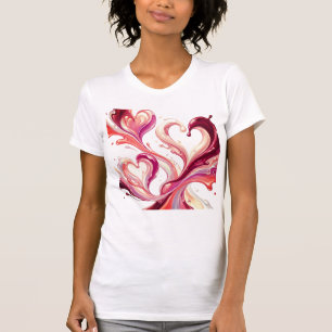 Camiseta de Arte Abstrata do Coração - Irradiando