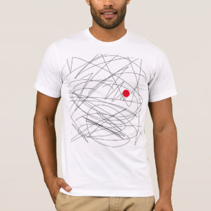 Camiseta de Arte Abstrata Vida Foco Ponto Vermelho