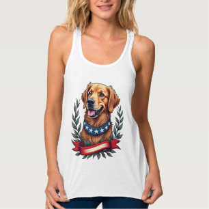 Camiseta de Arte Americana Patriótica do Golden Re