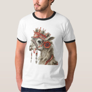 Camiseta de Arte Boho Llama – Estilo Tribal Animal