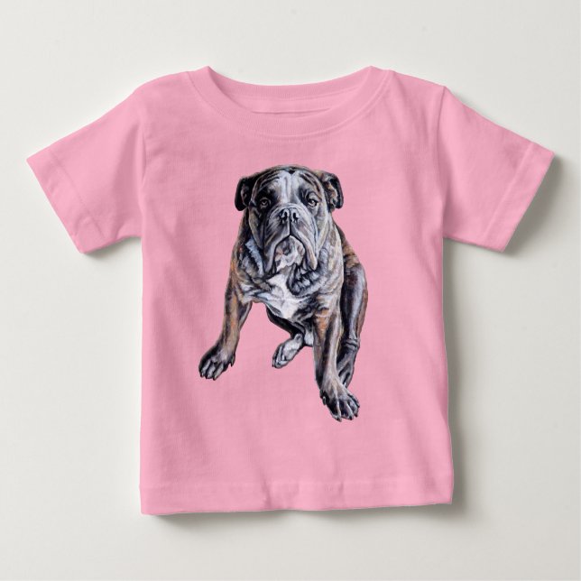 Camiseta de Arte Buldogue Camiseiros T-Shirts e On (Frente)