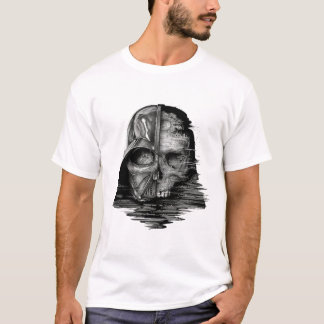Camiseta de Arte Caveira com Glitch Digital