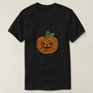 Camiseta de Arte com Palavras de Abóbora de Hallow