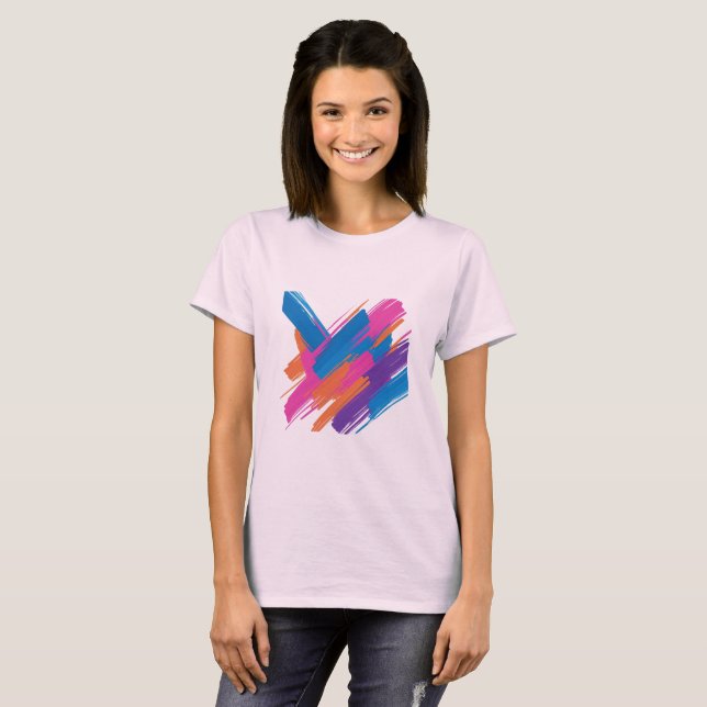 Camiseta de Arte com Pincelada Abstrata – Minima V (Frente Completa)