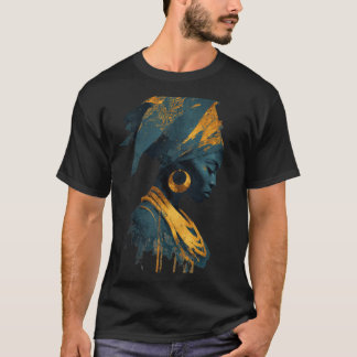 Camiseta de Arte da Rainha Afrocêntrica - Deusa Af
