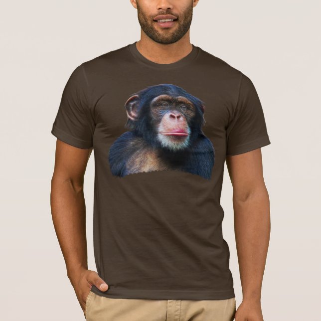 Camiseta de Arte da Vida Selvagem CHIMPANZEE II (Frente)