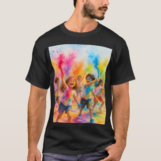 Camiseta de Arte de Aquarela do Festival de Cores