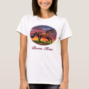Camiseta de arte de cavalo sem nascer
