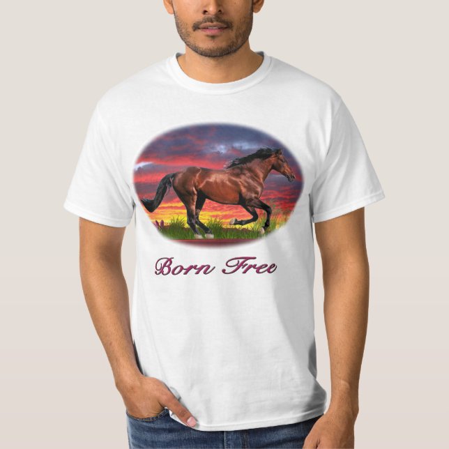 Camiseta de arte de cavalo sem nascer (Frente)