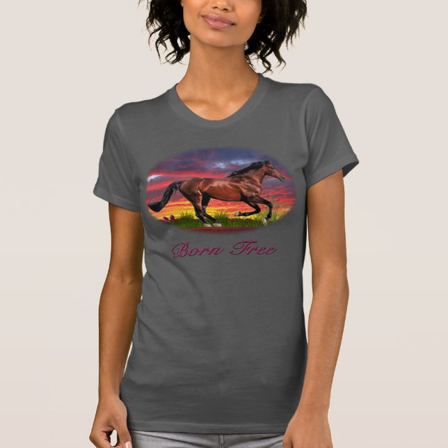 Camiseta de arte de cavalo sem nascer (Frente)