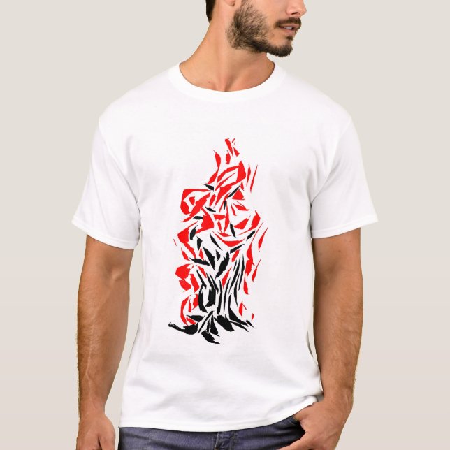 Camiseta de Arte de Chama Abstrata Ousada (Frente)