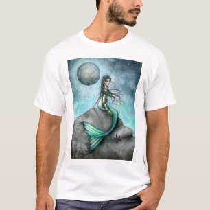 Camiseta de arte de fantasia gótica da mermaid da