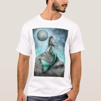 Camiseta de arte de fantasia gótica da mermaid da