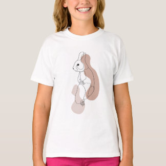 Camiseta de Arte de Linha de Coelho Minimalista
