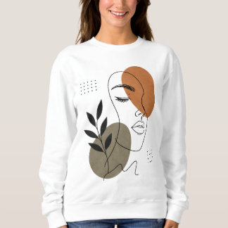 Camiseta de arte de linha de rosto abstrato modern