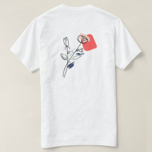Camiseta de Arte de Linha Floral Minimalista
