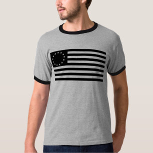 Camiseta de arte de linha preta da bandeira de Bet