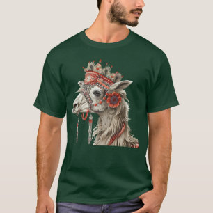 Camiseta de Arte de Llama Boho – Estilo Tribal Ani