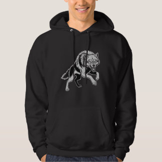 Camiseta de Arte de Lobo de Linha Branca Minimalis