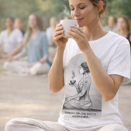 Camiseta de Arte de Meditação Espresso Zen
