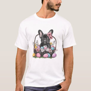 Camiseta de Arte de Ovos de Páscoa do Frenchie Dog