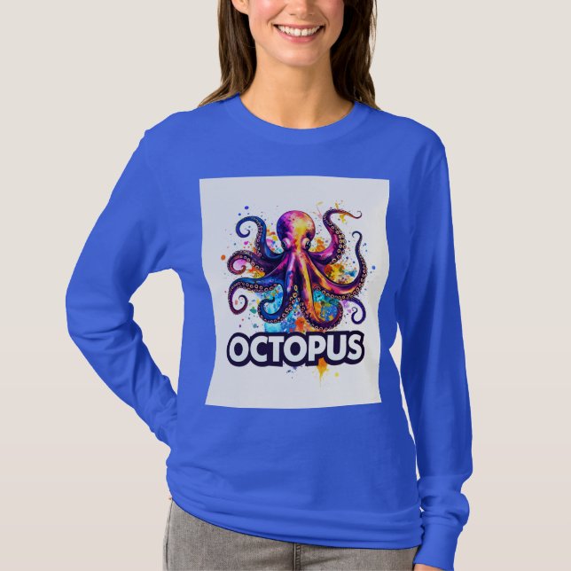 Camiseta de Arte de polvo com respingos de cores v (Frente)