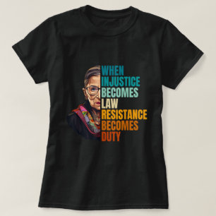 Camiseta de Arte de Protesto com Citação de Justiç