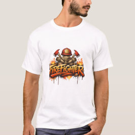 Camiseta de Arte de Rua com Grafite de Bombeiro