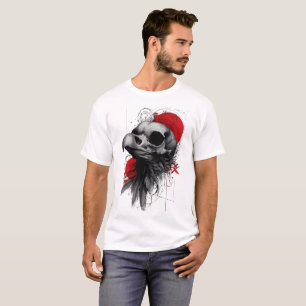 Camiseta de Arte de Rua Grunge Gótico Crânio de Co