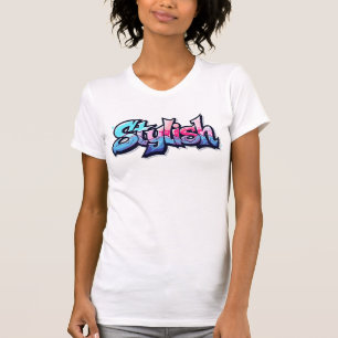 Camiseta de Arte de Texto Grafite Estiloso