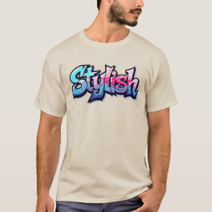 Camiseta de Arte de Texto Grafite Estiloso