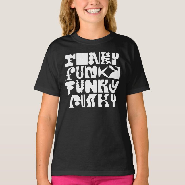 Camiseta de Arte de Tipografia Funky (Frente)