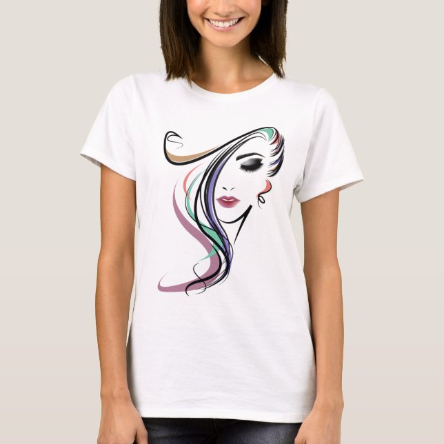 Camiseta de Arte Digital Moderna Feminina (Frente)