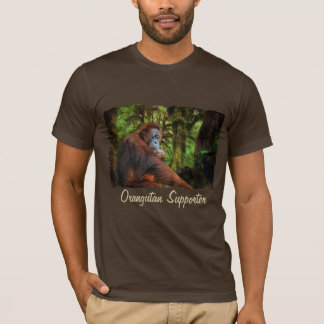 Camiseta de Arte do Apoiante Orangutan Red Ape Wil