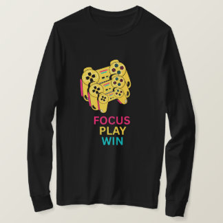 Camiseta de arte do controle de jogo Foco Jogar Ve