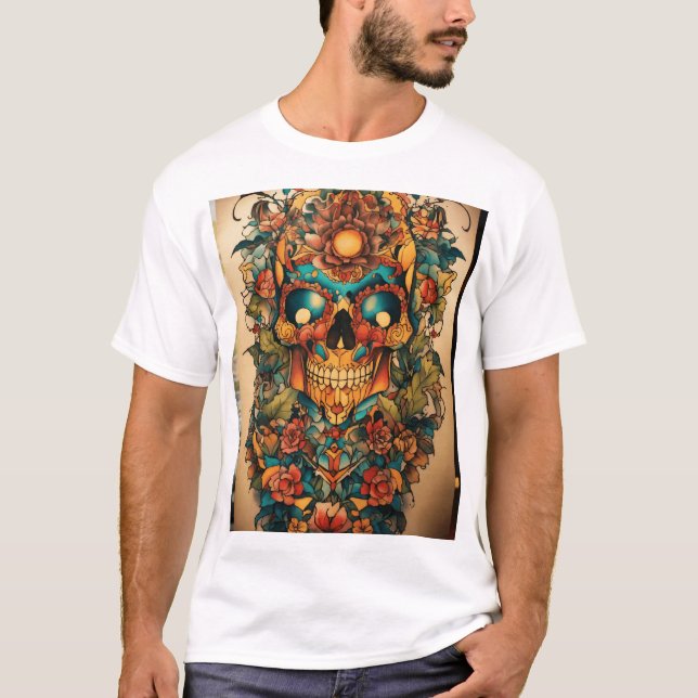 Camiseta de Arte do Diabo Angel Tattoo. (Frente)