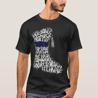 Camiseta de Arte em Nuvem de Palavras de Marcha de