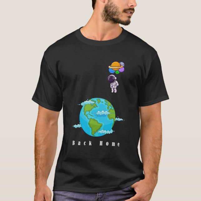Camiseta de Arte Espacial Astronauta – Flutuando c (Frente)
