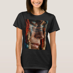 Camiseta de Arte Facial de Guerreiro Gráfico Tri